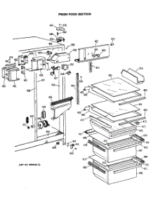 03 - Fresh Food Section parts for Ge Refrigerator TFG22ZASCWH from AppliancePartsPros.com