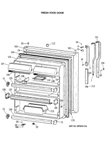 02 - Fresh Food Door parts for Ge Refrigerator TBC19MASPRAD from AppliancePartsPros.com