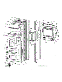 02 - Fresh Food Door parts for Ge Refrigerator MSK27DHXAAA from AppliancePartsPros.com