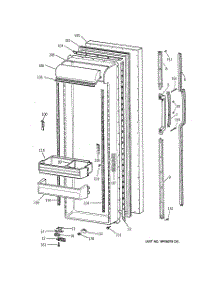 02 - Fresh Food Door parts for Ge Refrigerator MSK27DRXEAA from AppliancePartsPros.com