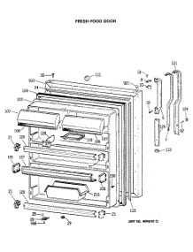 02 - Fresh Food Door parts for Ge Refrigerator TBX19MASERAD from AppliancePartsPros.com