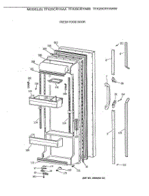 02 - Fresh Food Door parts for Ge Refrigerator TFX25CRYAAA from AppliancePartsPros.com