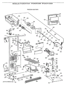 03 - Freezer Section parts for Ge Refrigerator TFX25CRYAAA from AppliancePartsPros.com