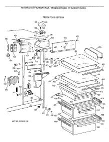 04 - Fresh Food Section parts for Ge Refrigerator TFX25CRYAAA from AppliancePartsPros.com