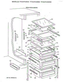 04 - Fresh Food Shelves parts for Ge Refrigerator TFX24PAXBBB from AppliancePartsPros.com