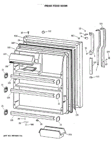 02 - Fresh Food Door parts for Ge Refrigerator TBE21DATMRWH from AppliancePartsPros.com
