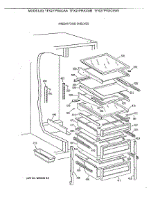 05 - Fresh Food Shelves parts for Ge Refrigerator TFX27PRXCBB from AppliancePartsPros.com