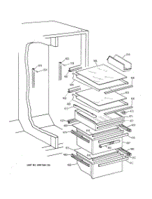 05 - Fresh Food Shelves parts for Ge Refrigerator MSG27DHZAWW from AppliancePartsPros.com