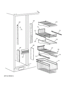 04 - Freezer Shelves parts for Ge Refrigerator TPX24BIYABB from AppliancePartsPros.com