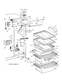 04 - Fresh Food Section parts for Ge Refrigerator TFX22VRAAWW from AppliancePartsPros.com