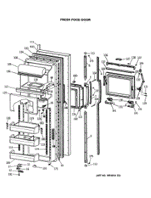 02 - Fresh Food Door parts for Ge Refrigerator MSK27DHSCAD from AppliancePartsPros.com