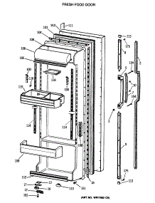 02 - Fresh Food Door parts for Ge Refrigerator TFG24ZRTCWH from AppliancePartsPros.com