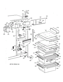03 - Fresh Food Section parts for Ge Refrigerator TFJ22JAXAAA from AppliancePartsPros.com