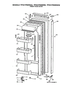 02 - Fresh Food Door parts for Ge Refrigerator TPH21PBSMBB from AppliancePartsPros.com