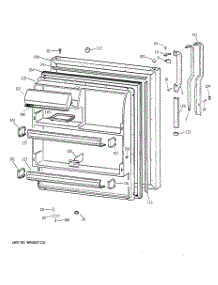 02 - Fresh Food Door parts for Ge Refrigerator TBX18JIZCRWW from AppliancePartsPros.com