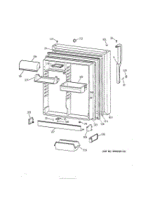 02 - Fresh Food Door parts for Ge Refrigerator TBX22QABLRWW from AppliancePartsPros.com