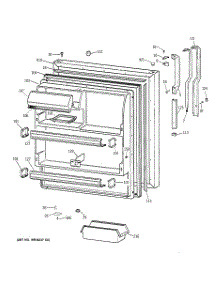 02 - Fresh Food Door parts for Ge Refrigerator TBH18JAXTRWW from AppliancePartsPros.com