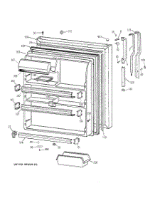 02 - Fresh Food Door parts for Ge Refrigerator TBX21JAXJRAA from AppliancePartsPros.com