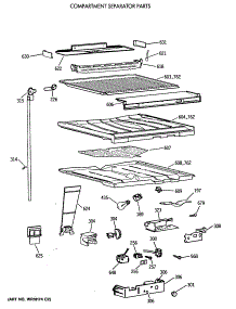 05 - Compartment Separator Parts parts for Ge Refrigerator TBT24JATHRWH from AppliancePartsPros.com