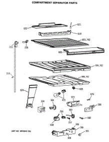 05 - Compartment Separator Parts parts for Ge Refrigerator TBX19JITMRAD from AppliancePartsPros.com