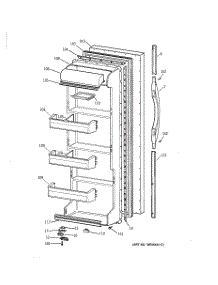 02 - Fresh Food Door parts for Ge Refrigerator TFX20JABCWW from AppliancePartsPros.com