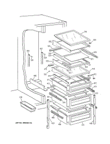 06 - Fresh Food Shelves parts for Ge Refrigerator TPX24SIYEBS from AppliancePartsPros.com