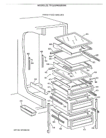 05 - Fresh Food Shelves parts for Ge Refrigerator TFG22PRXBWW from AppliancePartsPros.com