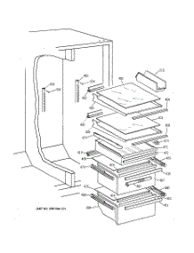 06 - Shelf Parts parts for Ge Refrigerator MSG28DHBAWW from AppliancePartsPros.com