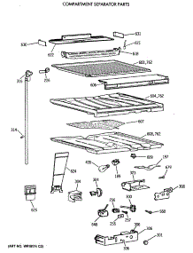 05 - Compartment Separator Parts parts for Ge Refrigerator TBE24JATJRWH from AppliancePartsPros.com