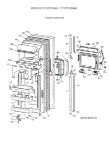 02 - Fresh Food Door parts for Ge Refrigerator TFT27PFXBAA from AppliancePartsPros.com