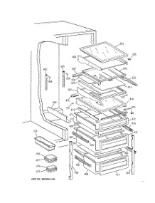 05 - Fresh Food Shelves parts for Ge Refrigerator TFG27PFXFBB from AppliancePartsPros.com
