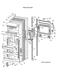 02 - Fresh Food Door parts for Ge Refrigerator TFG24ZFVAWH from AppliancePartsPros.com