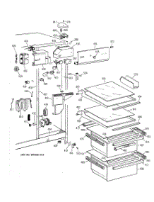 03 - Fresh Food Section parts for Ge Refrigerator TFX25JWYDWW from AppliancePartsPros.com