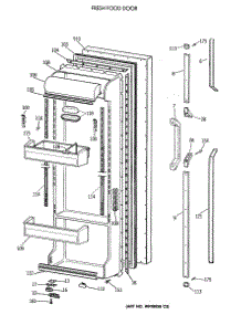 02 - Fresh Food Door parts for Ge Refrigerator TFK24PRTCAA from AppliancePartsPros.com