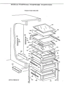 06 - Fresh Food Shelves parts for Ge Refrigerator TFX30PRYAAA from AppliancePartsPros.com