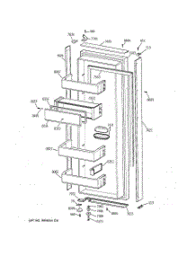 02 - Fresh Food Door parts for Ge Refrigerator ZIS36NYA from AppliancePartsPros.com