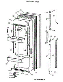 02 - Fresh Food Door parts for Ge Refrigerator TFG24PRTCWW from AppliancePartsPros.com