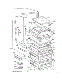 05 - Fresh Food Shelves parts for Ge Refrigerator TFX27PFXDBB from AppliancePartsPros.com