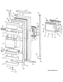 02 - Fresh Food Door parts for Ge Refrigerator TPG24BFBAWW from AppliancePartsPros.com