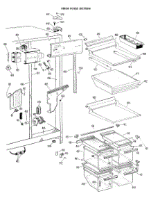 03 - Fresh Food Section parts for Ge Refrigerator TFF22RBM from AppliancePartsPros.com