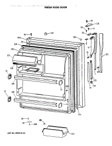 02 - Fresh Food Door parts for Ge Refrigerator MTE18EASMRWH from AppliancePartsPros.com