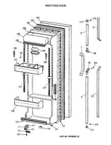 02 - Fresh Food Door parts for Ge Refrigerator TFK22PRTCAA from AppliancePartsPros.com