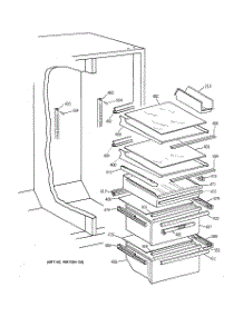 05 - Fresh Food Shelves parts for Ge Refrigerator MSK27DRZBAA from AppliancePartsPros.com