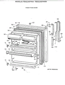 02 - Fresh Food Door parts for Ge Refrigerator TBX22JAXFRWW from AppliancePartsPros.com