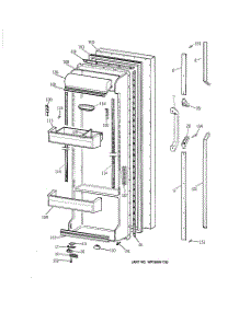 02 - Fresh Food Door parts for Ge Refrigerator TFT22PRXDAA from AppliancePartsPros.com