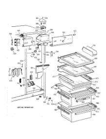 03 - Fresh Food Section parts for Ge Refrigerator TFX22ZRXFAA from AppliancePartsPros.com