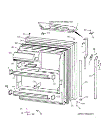 02 - Fresh Food Door parts for Ge Refrigerator TBX18CIZKRAA from AppliancePartsPros.com