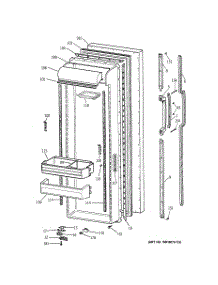 02 - Fresh Food Door parts for Ge Refrigerator TFX27ZRXFWW from AppliancePartsPros.com