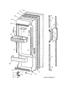 02 - Fresh Food Door parts for Ge Refrigerator TFX22VRZBAA from AppliancePartsPros.com