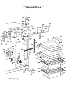 03 - Fresh Food Section parts for Ge Refrigerator MSG22GRSCWH from AppliancePartsPros.com